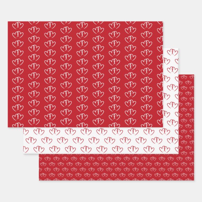 Zwei verbundene Herzen -  Geschenkpapier Set (Set)