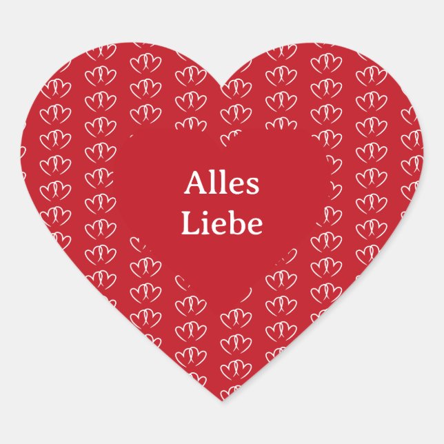 Zwei verbundene Herzen -  Herz-Aufkleber (Vorderseite)