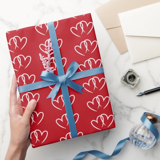 Zwei verbundene Herzen - Rolle  Geschenkpapier (Schenken)