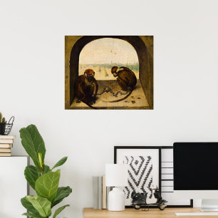 Zwei verketten Affen von Pieter Bruegel, dem Älter Poster