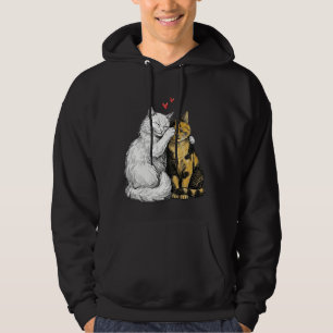 Zwei verliebte Katzen in Feder & Tinte Hoodie