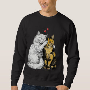 Zwei verliebte Katzen in Feder & Tinte Sweatshirt