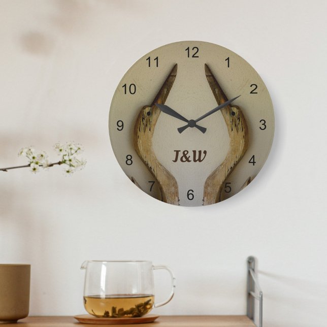 Zwei verwitterte Herons Rustikale Acrylwand an der Große Wanduhr (Von Creator hochgeladen)