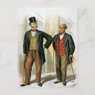 "Zwei viktorianische Gentlemen" Vintage Postkarte