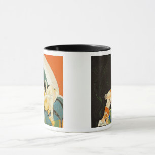 Zwei Vintage Art Deco Women by S. Chompre Tasse