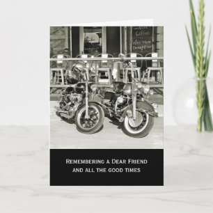 Zwei Vintage-Motorräder Beileidskarte Karte