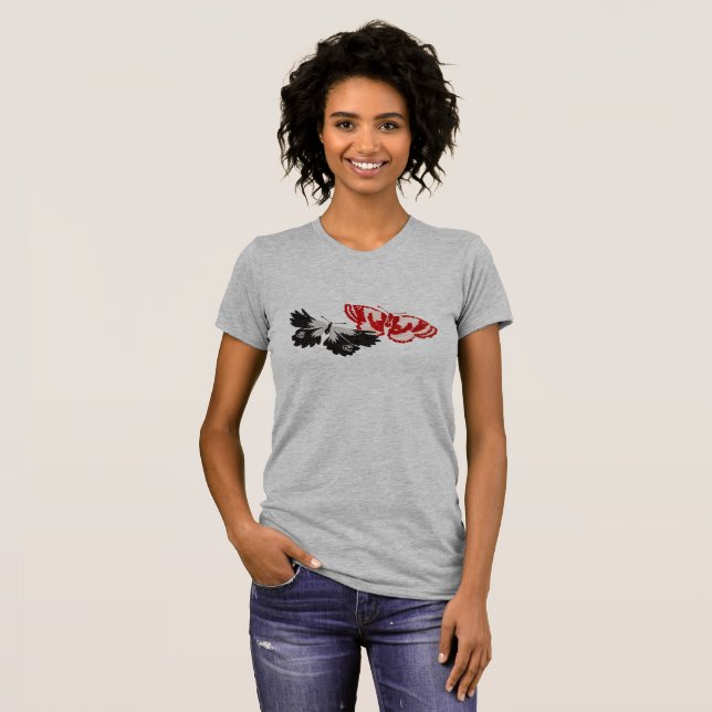 Zwei Vintage Schmetterlinge T - Shirt (Vorne ganz)