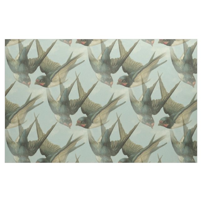 Zwei Vintage Schwalben Stoff (Fat Quarter (45,7 x 55,9 cm))