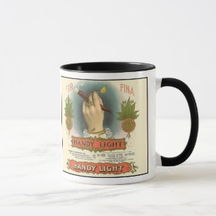Zwei Vintage-Zigarrenetiketten Seite an Seite Tasse