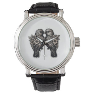 Zwei Vogel Armbanduhr