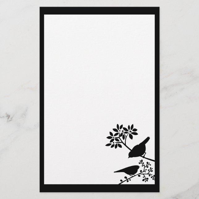 Zwei Vogel-Briefpapier-Papier Briefpapier (Vorderseite)