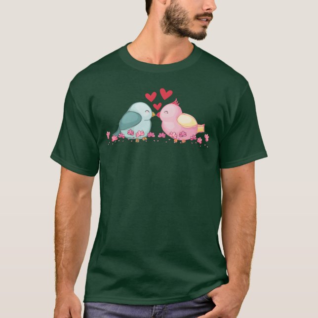 zwei Vögel, die sich küssen T-Shirt (Vorderseite)