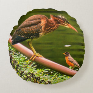 Zwei Vögel Rundes Kissen