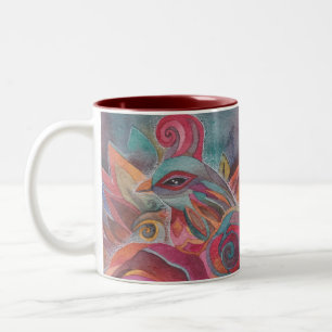 Zwei Vogel-Tasse Zweifarbige Tasse