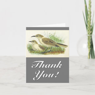 Zwei Vögel, Vintage-Look, "Danke schön!" Karte