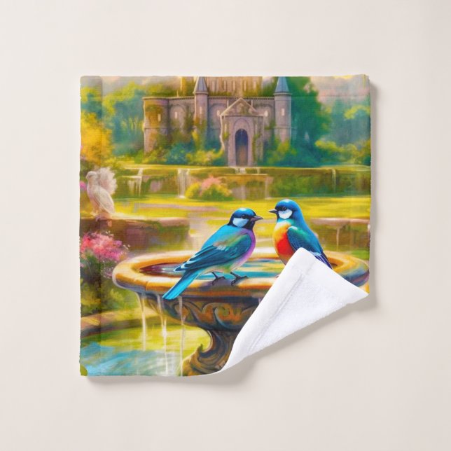 Zwei Vögel Waschlappen (Waschlappen)