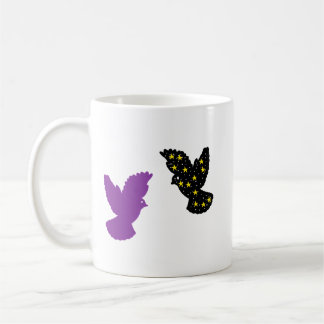 Zwei Vögel Zodiac-Mug • Harmonische Doppelsilhouet Kaffeetasse