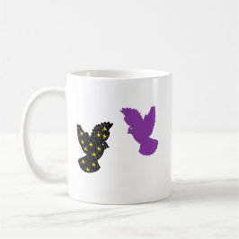 Zwei Vögel Zodiac Tasse • Doppelte himmlische Silh