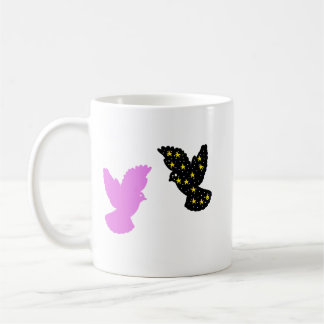 Zwei Vögel Zodiac Tasse • Zwillinge himmlische Sil