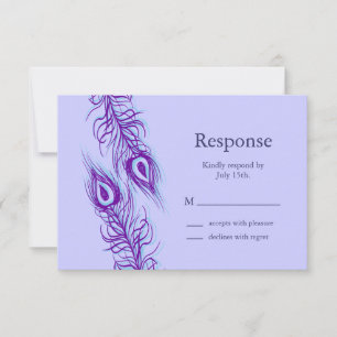 Zwei von einer Art Pfauenfedern RSVP Karte