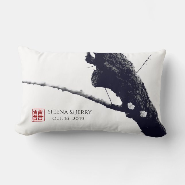 Zwei von uns Chinesen, die ein Hochzeitsgeschenk m Lendenkissen (Vorderseite)