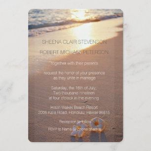 Zwei von uns / Plumeria Beach Sunset Wedding Invit Einladung