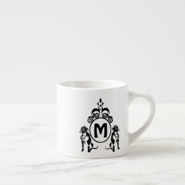 Zwei Wachhunde Monogramm Espressotasse