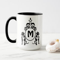Zwei Wachhunde Monogramm