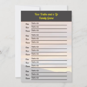 Zwei Wahrheiten und ein leichtes Spiel   Family Wi Einladung