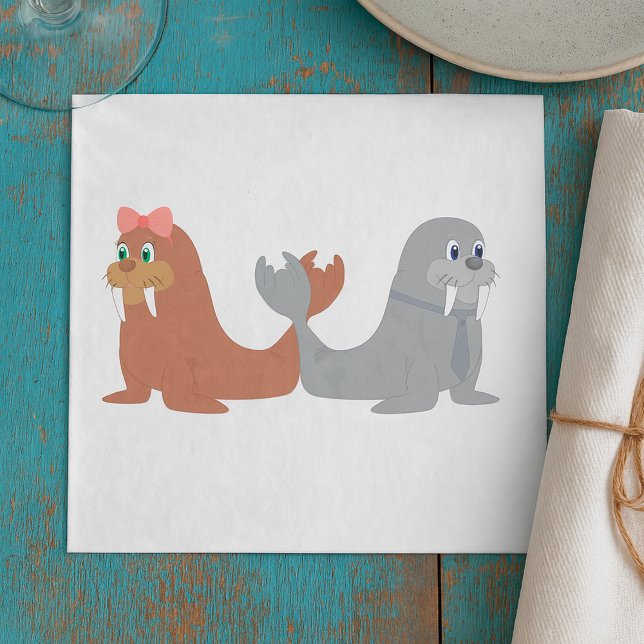 Zwei Walruses Napkins Serviette (Von Creator hochgeladen)