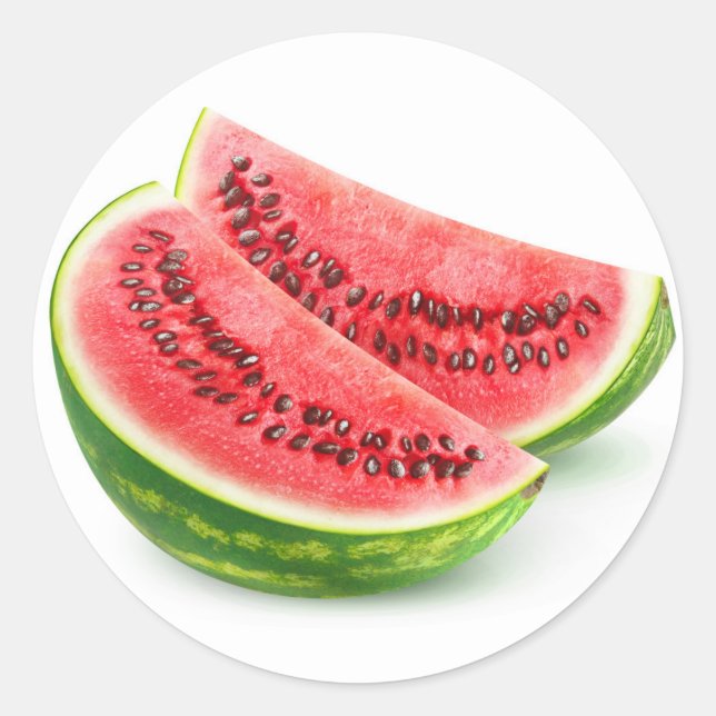 Zwei Wassermelonen Runder Aufkleber (Vorderseite)