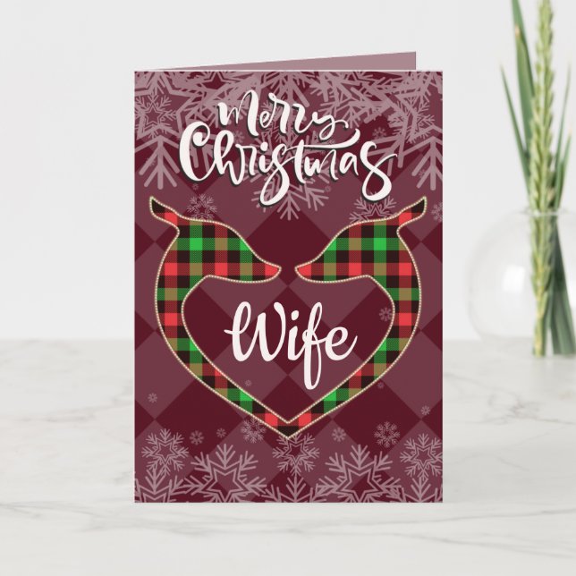 Zwei Weibliche Hirsche für Ehefrau/Freundin Weihna Karte (Vorderseite)