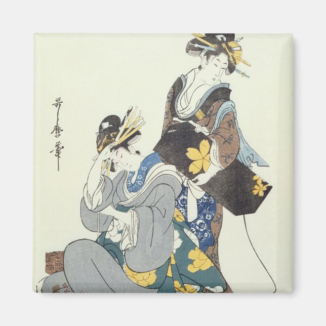 Zwei weibliche Zahlen Magnet (Vorne)