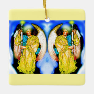Zwei Weihnachtsangels Keramikornament