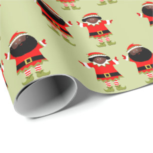 Zwei Weihnachtselfen-Geschenke Geschenkpapier