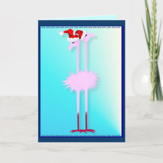 Zwei Weihnachtsflamingo-Karte Feiertagskarte