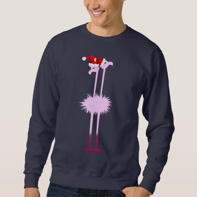 Zwei Weihnachtsflamingo-Shirt Sweatshirt (Vorderseite)