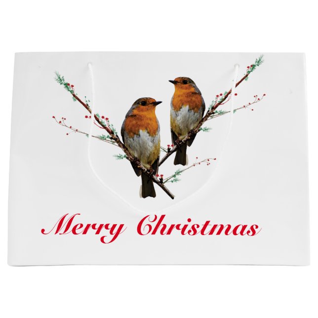 Zwei Weihnachtsmänner Große Geschenktüte (Vorderseite)