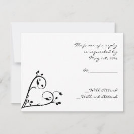 Zwei weiße Pflaster und Herzreaktionskarte RSVP Karte