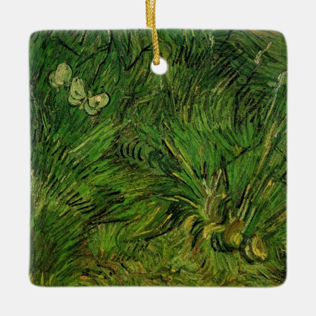 Zwei weiße Schmetterlinge von Vincent van Gogh Keramikornament (Vorderseite)
