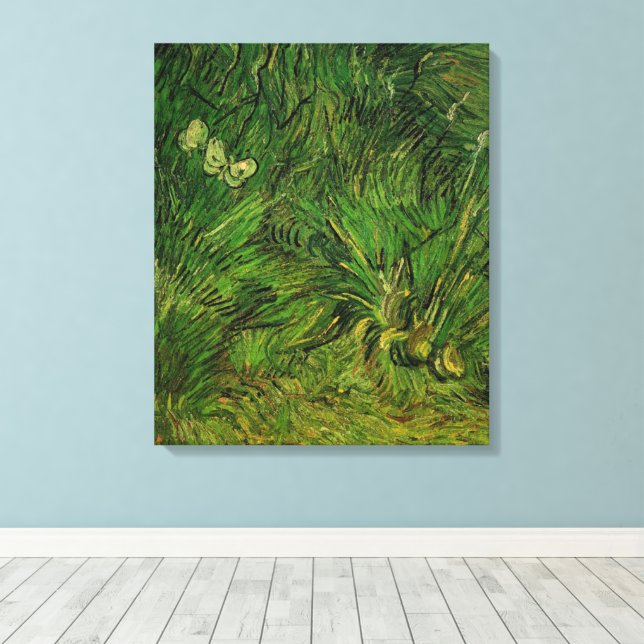 Zwei weiße Schmetterlinge von Vincent van Gogh Leinwanddruck (Insitu (Holzboden))