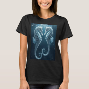 Zwei weiße Seepferdchen mit großem Bauch T-Shirt