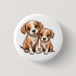 ZWEI WELPEN Knopf Button