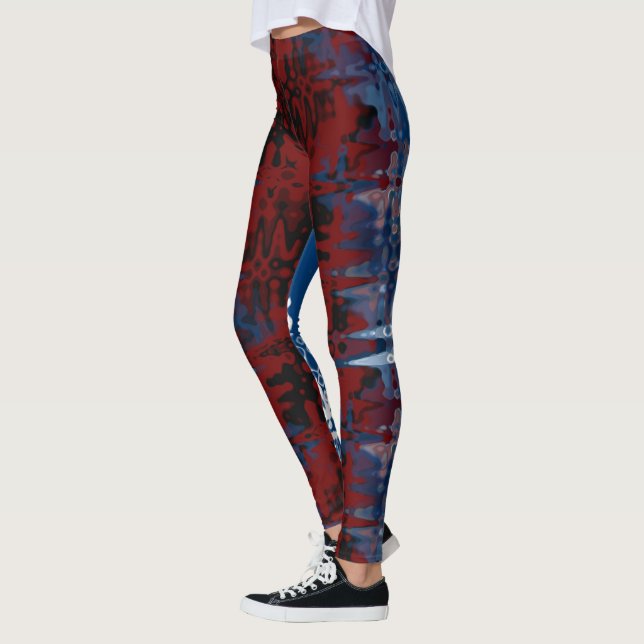 Zwei Welten Leggings Abstrakt Art Liebe Leggings (Links)