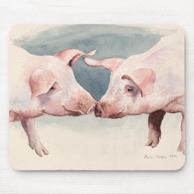 Zwei wenig Piggies 2012 Mousepad (Vorne)
