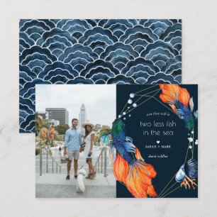Zwei weniger Fische Foto-Hochzeitsankündigung Save The Date