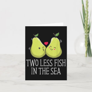 Zwei weniger Fische im Meer Hochzeit Pun Bride und Karte