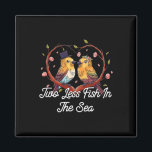 Zwei weniger Fische im Meer Hochzeit Pun Bride und Magnet<br><div class="desc">Zwei weniger Fische im Meer Hochzeit Pun Bride und Groom Joke</div>