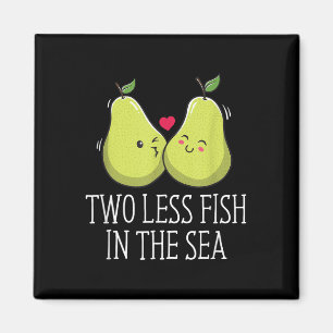 Zwei weniger Fische im Meer Hochzeit Pun Bride und Magnet