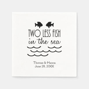 Zwei weniger Fische im Meer Hochzeit Serviette